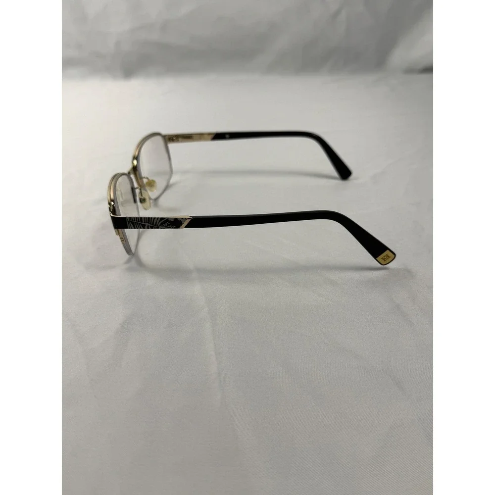 Escada Eyeglasses Frames Black Gold Semi Rimless Designer 54-17‎